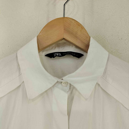 ザラ ZARA サイドスリット ロングシャツワンピース レディース import:S