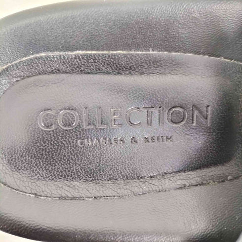 チャールズキース CHARLES & KEITH Gabine Buckled Leather Slides ガビーヌバックル レザースライド ダブルストラップ レディース JPN:24.5