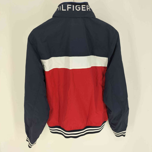 トミーヒルフィガー TOMMY HILFIGER ロゴ 刺繍 パッカブルフード トリコロール ナイロンジャケット メンズ import:M