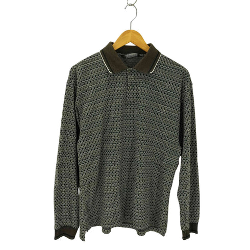 ナイツブリッジ KNIGHTSBRIDGE 総柄 L/S ニットポロシャツ メンズ