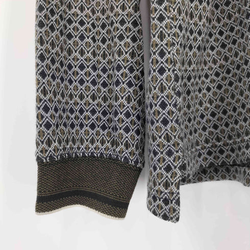 ナイツブリッジ KNIGHTSBRIDGE 総柄 L/S ニットポロシャツ メンズ
