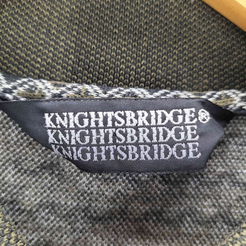 ナイツブリッジ KNIGHTSBRIDGE 総柄 L/S ニットポロシャツ メンズ