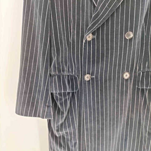 キャサリンハムネットロンドン KATHARINE HAMNETT LONDON ベロア ストライプ ダブル チェスターコート メンズ import:M