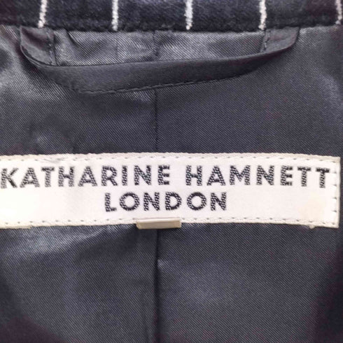 キャサリンハムネットロンドン KATHARINE HAMNETT LONDON ベロア ストライプ ダブル チェスターコート メンズ import:M