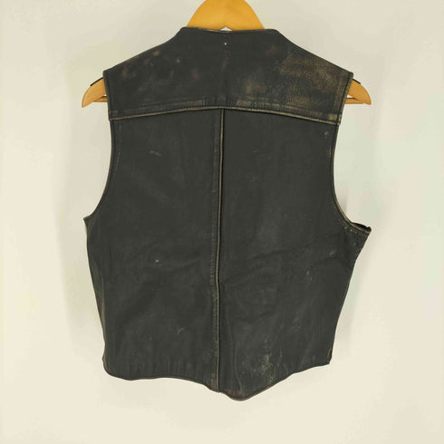 ショット Schott 90S USA製 3B くるみボタン レザー ベスト メンズ import:L