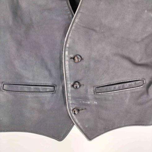 ショット Schott 90S USA製 3B くるみボタン レザー ベスト メンズ import:L
