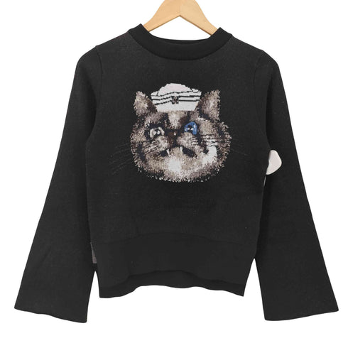 ファーファー furfur キャットプリントトレーナー レディース F