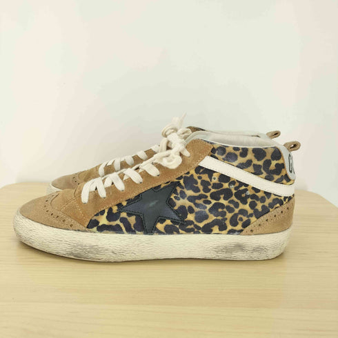 ゴールデングース GOLDEN GOOSE MIDSTAR SNEAKER ユーズド加工レオパードコンビネーションスニーカー レディース JPN:39