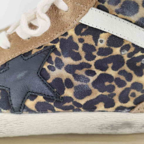 ゴールデングース GOLDEN GOOSE MIDSTAR SNEAKER ユーズド加工レオパードコンビネーションスニーカー レディース JPN:39