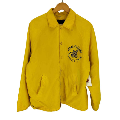 チャンピオン Champion 70S USA製 ランタグ NYLON COACH JACKET LORAS COLLEGE VARSITY CLUB カレッジプリント 裏地キルティング 裏起毛 ナイロン コーチジャケット メンズ import:M