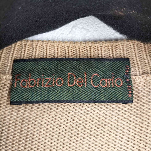 Fabrizio Del Carlo MADE IN ITALY Vネックコットンニット メンズ import:S
