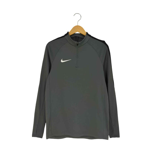 ナイキ NIKE DRI-FIT ロゴ刺繍 ハーフジップ ハイネックロングスリーブTシャツ メンズ import:M