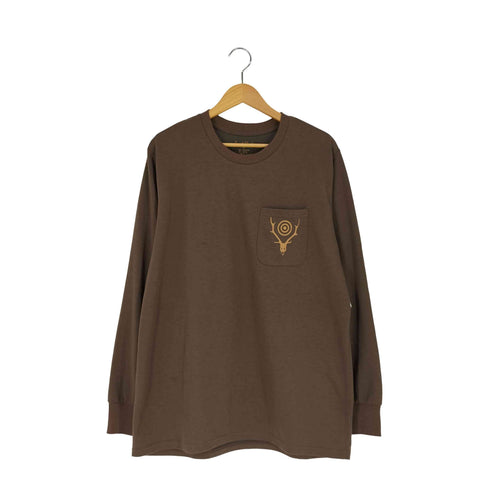 サウスツーウェストエイト SOUTH2 WEST8 L/S Round Pocket Tee-Circle Horn L/S ラウンドポケット Tシャツ サークルホーン メンズ import:M