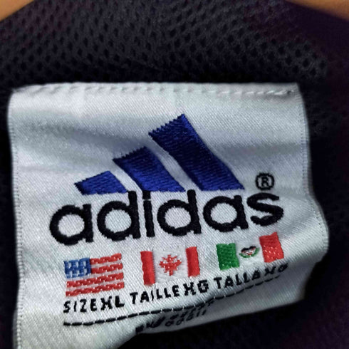 アディダス adidas 山型タグ ロゴ刺繍 裏地メッシュ ハーフジップ アノラックパーカー メンズ