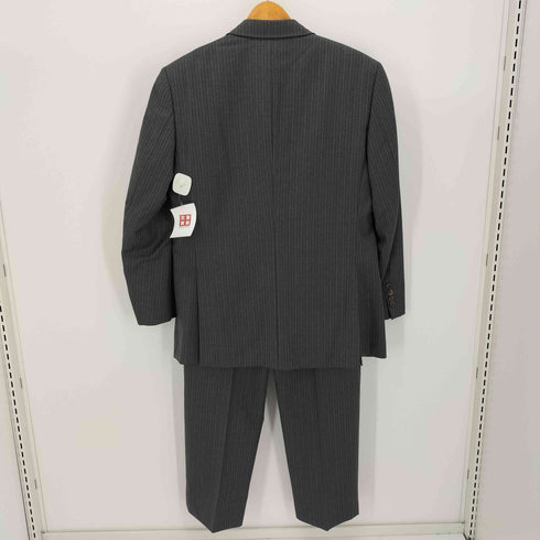 アクアスキュータム AQUASCUTUM ストライプ ウール 2B テーラード ジャケット 2タック スラックス パンツ セットアップ メンズ 96A85