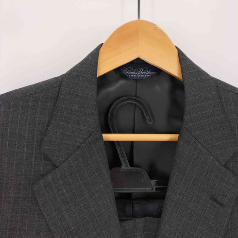 ブルックスブラザーズ BROOKS BROTHERS ストライプ ウール 2B テーラード ジャケット 2タック スラックス パンツ セットアップ メンズ 40SHT 34W