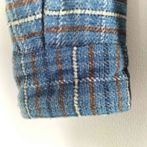 PIKO ロゴ刺繍 裏地キルティング ボックスシルエット ジップチェックシャツジャケット メンズ import:L