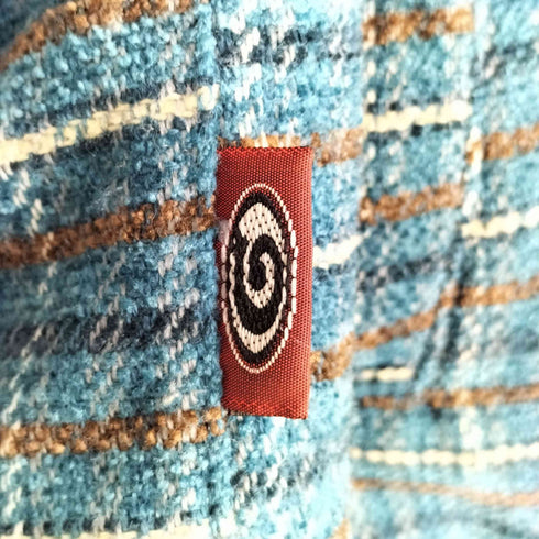 PIKO ロゴ刺繍 裏地キルティング ボックスシルエット ジップチェックシャツジャケット メンズ import:L
