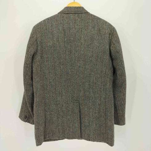 エディーバウアー Eddie Bauer Harris Tweed 100% PURE NEW WOOL 緑タグ 胡桃ボタン ツイード ウール 2B テーラード ジャケット メンズ import:M