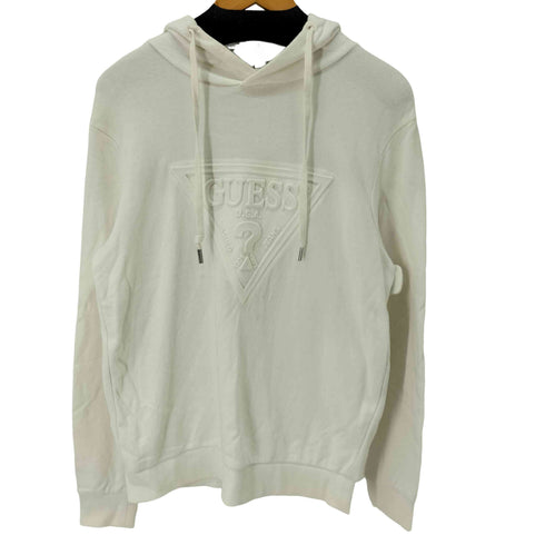 ゲス GUESS EMBOSS TRIANGLE LOGO HOODIE プルオーバー フーディ メンズ JPN:M