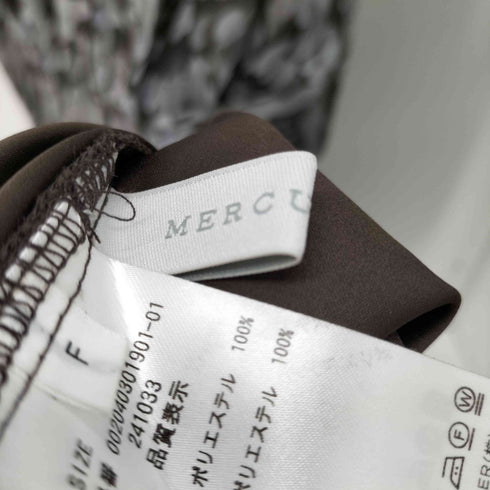 マーキュリーデュオ MERCURYDUO マーブルペイントフラワーシャーリングワンピース レディース FREE