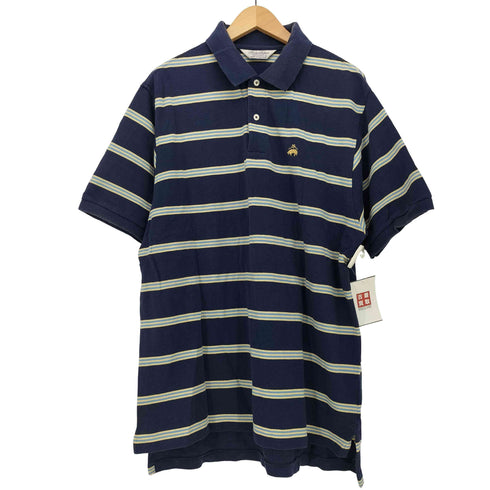ブルックスブラザーズ BROOKS BROTHERS GOLDEN FLEECE ロゴ刺繍 ボーダー S/S ポロシャツ メンズ import:L