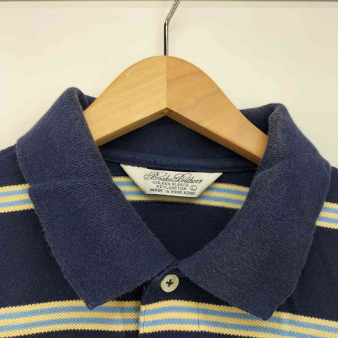 ブルックスブラザーズ BROOKS BROTHERS GOLDEN FLEECE ロゴ刺繍 ボーダー S/S ポロシャツ メンズ import:L