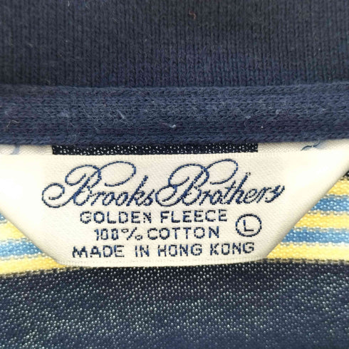 ブルックスブラザーズ BROOKS BROTHERS GOLDEN FLEECE ロゴ刺繍 ボーダー S/S ポロシャツ メンズ import:L