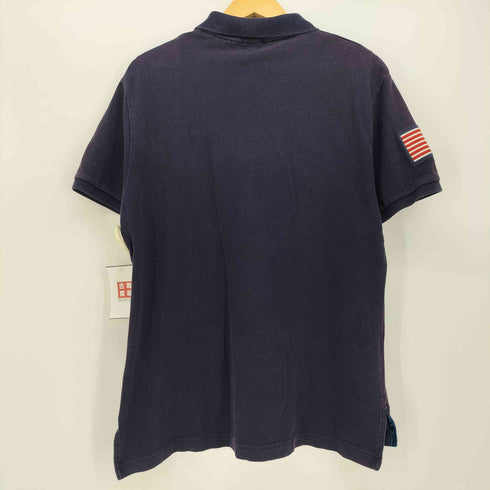 ジェイプレス J.PRESS 星条旗ワッペン ブルドッグ刺繍 S/S ポロシャツ メンズ import:L