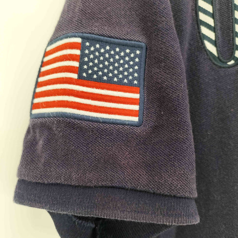 ジェイプレス J.PRESS 星条旗ワッペン ブルドッグ刺繍 S/S ポロシャツ メンズ import:L