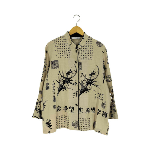 DRAPERS&DAMONS 日本語 プリント 総柄シャツ メンズ import:XL