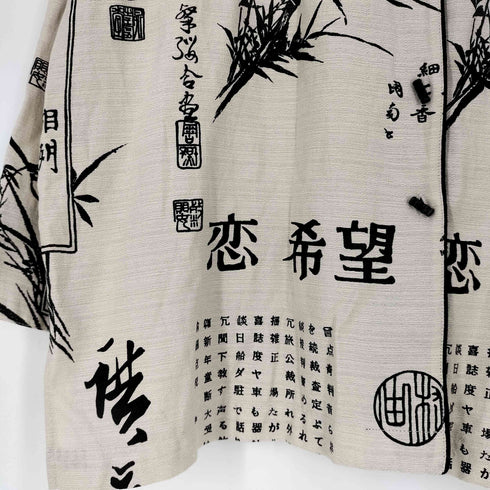 DRAPERS&DAMONS 日本語 プリント 総柄シャツ メンズ import:XL