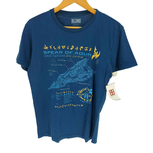 BLIZZARD SPEAR OF ADUN STARCRAFT スタークラフト プリント クルーネック Tシャツ ゲーム ソフトウェア Tシャツ メンズ import:S