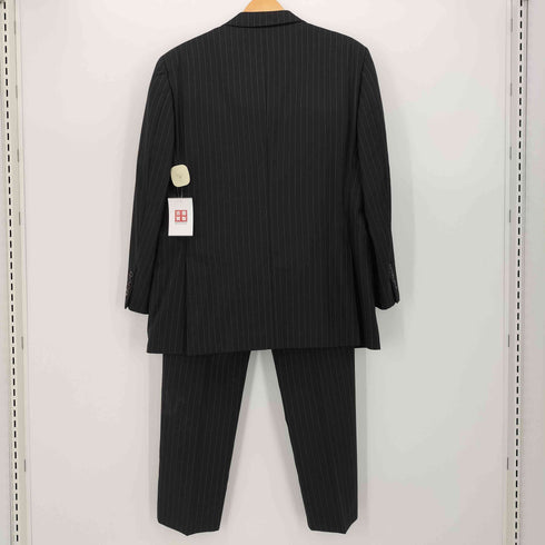 ダックス DAKS ストライプ ウール シルク混 2B テーラード ジャケット 2タック スラックス パンツ セットアップ メンズ