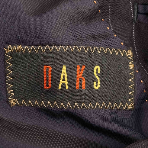 ダックス DAKS ストライプ ウール シルク混 2B テーラード ジャケット 2タック スラックス パンツ セットアップ メンズ