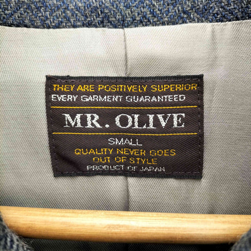 ミスターオリーブ MR.OLIVE チンスト付 ツイード ヘリンボーンステンカラーコート メンズ JPN:S