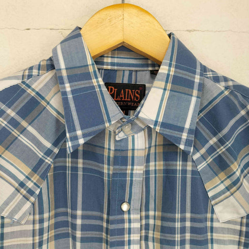 プレインズ PLAINS WESTERN WEAR ウエスタン半袖シャツ 襟芯 メンズ import:M