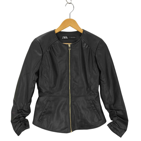ザラ ZARA フェイクレザージャケット レディース import:M