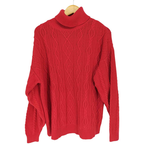 Wainscott ハイネック コットンケーブルニット メンズ import:L