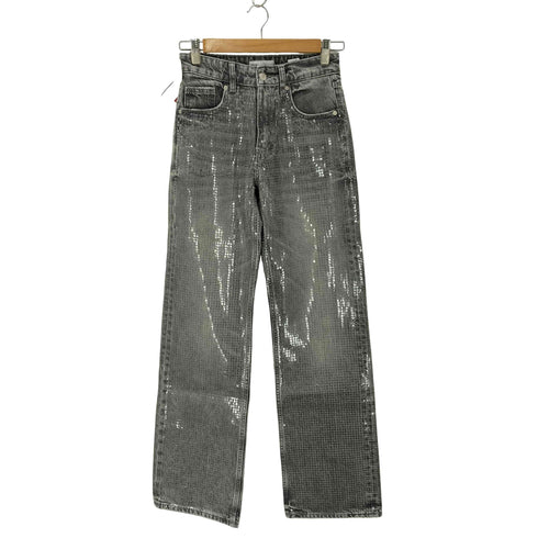 ザラ ZARA スパンコール フォイルディテール デニムパンツ レディース EUR:34