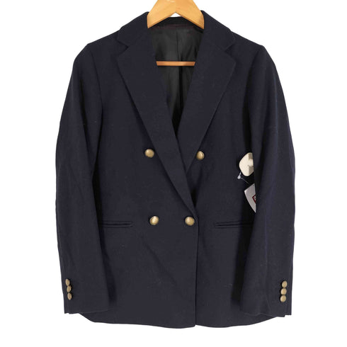 ユニクロ UNIQLO ダブルジャケット 紺ブレ 金ボタン ブレザー ダブルブレスト レディース JPN:S