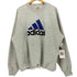アディダス adidas 90S デサント製 EQUIPMENT パフォーマンスロゴ プリント ドローコード付き クルーネック スウェット メンズ O-XO