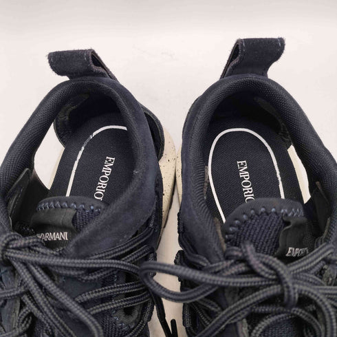 エンポリオアルマーニ EMPORIO ARMANI ハイキング レース パンチング スエード ニット スニーカー メンズ EUR:43
