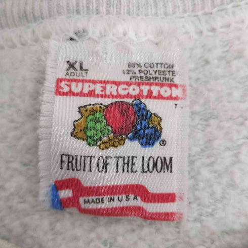 フルーツオブザルーム FRUIT OF THE LOOM 90s MADE IN USA フロント刺繍デザイン スウェット メンズ JPN:XL