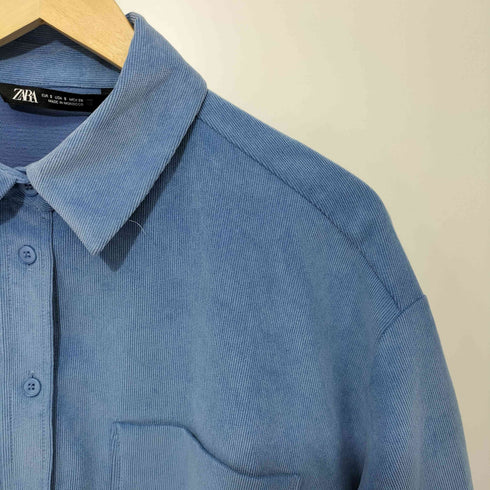 ザラ ZARA コーデュロイ オーバーサイズシャツ レディース import:S