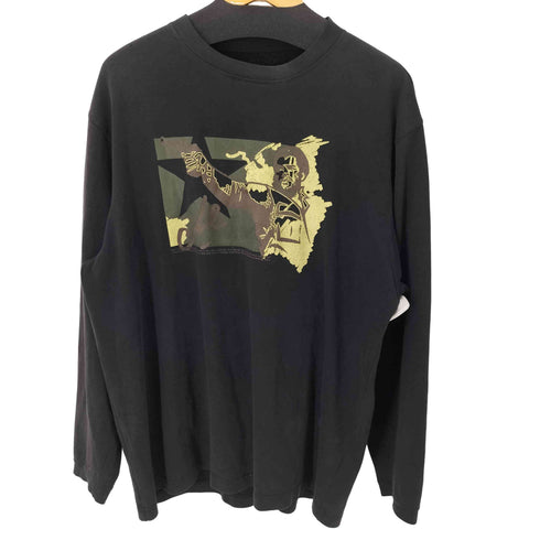 プリント クルーネック L/S Tシャツ メンズ