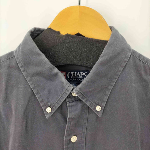 チャップスラルフローレン CHAPS RALPH LAUREN 90s ワンポケット ボタンダウンL/Sシャツ グッドサイズ チャコール メンズ 16 1/2