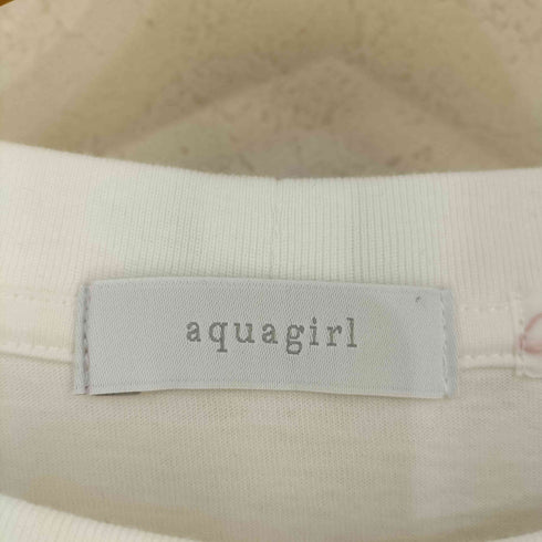アクアガール aquagirl ボックスロゴ クルーネックTシャツ レディース JPN:L