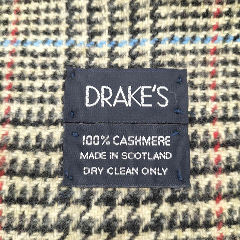 ドレイクス Drakes スコットランド製 カシミヤ チェック マフラー メンズ