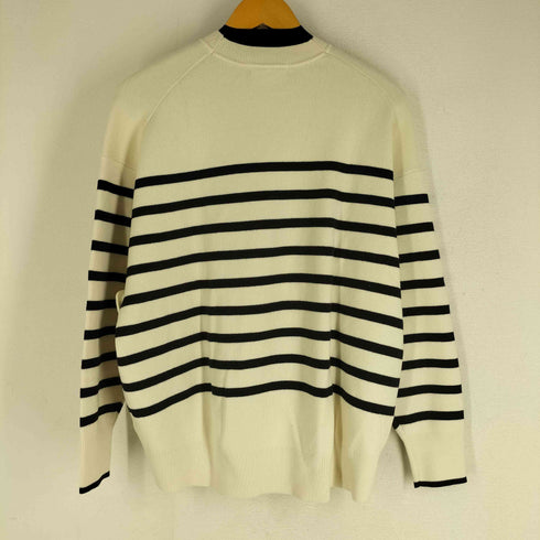 ユニクロ UNIQLO 24SS スムースコットンリラックスボーダークルーセーター レディース JPN:L